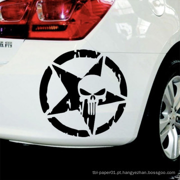 Tamanho 13Cmx13Cm Punisher Crânio Cabeça Car Styling Custom Car Body Sticker Paper